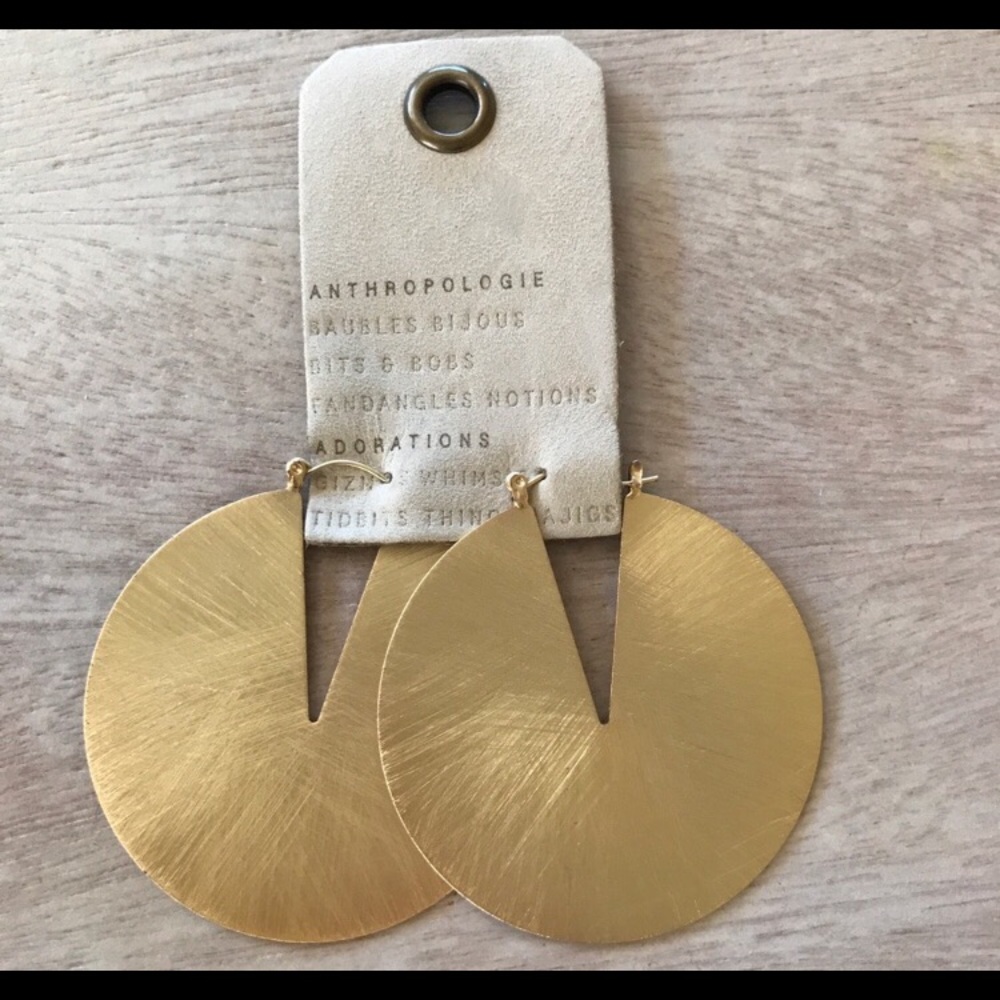 Anthropologie Lunar Cutout Hoops